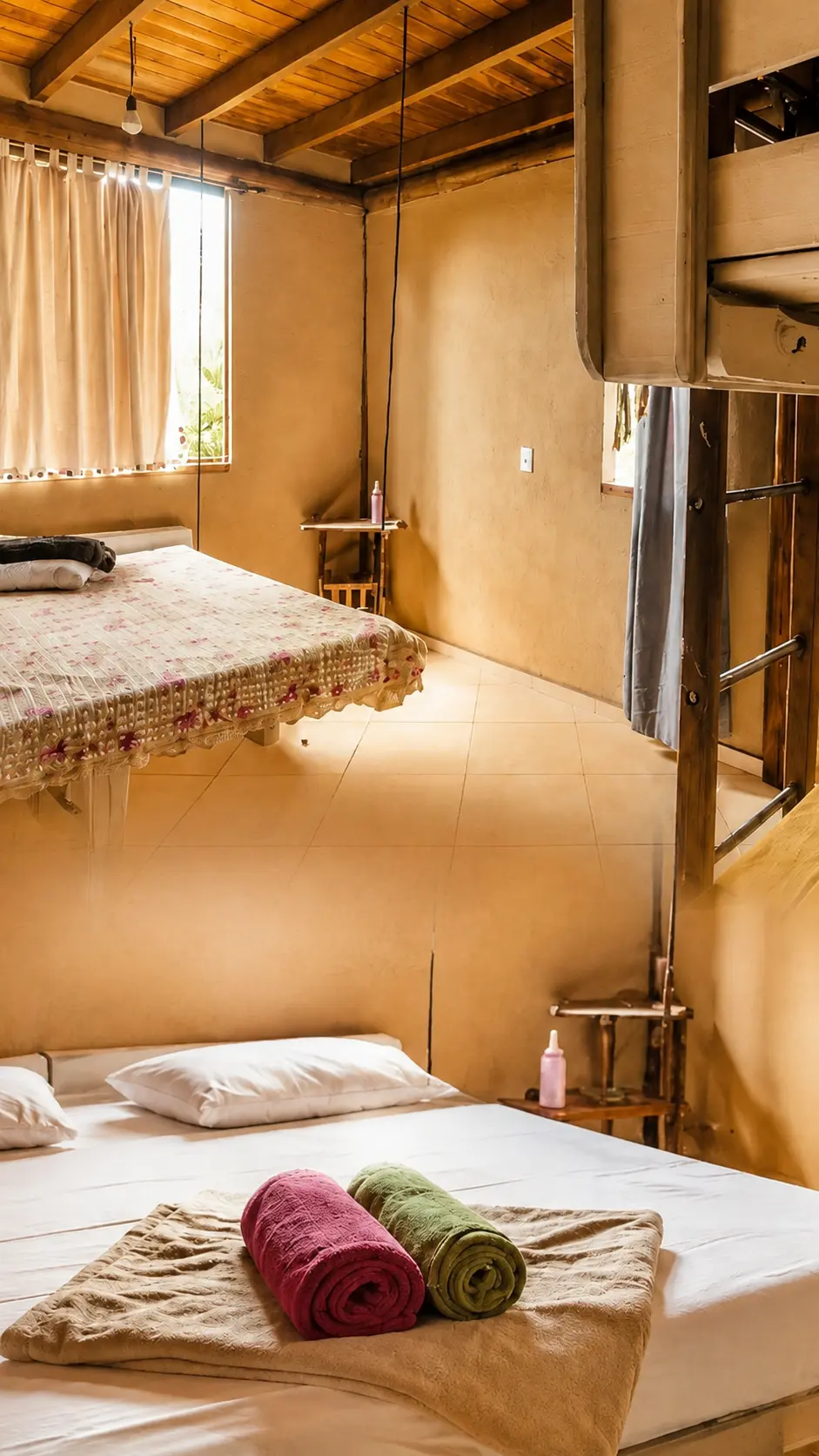 Quarto Privativo Família com cama king e beliche